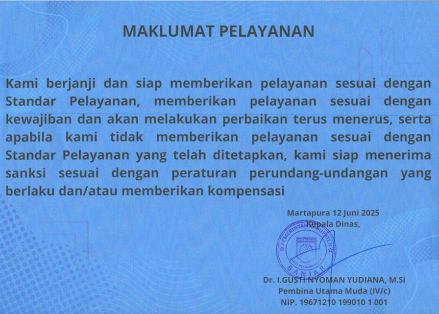 MAKLUMAT PELAYANAN 2025